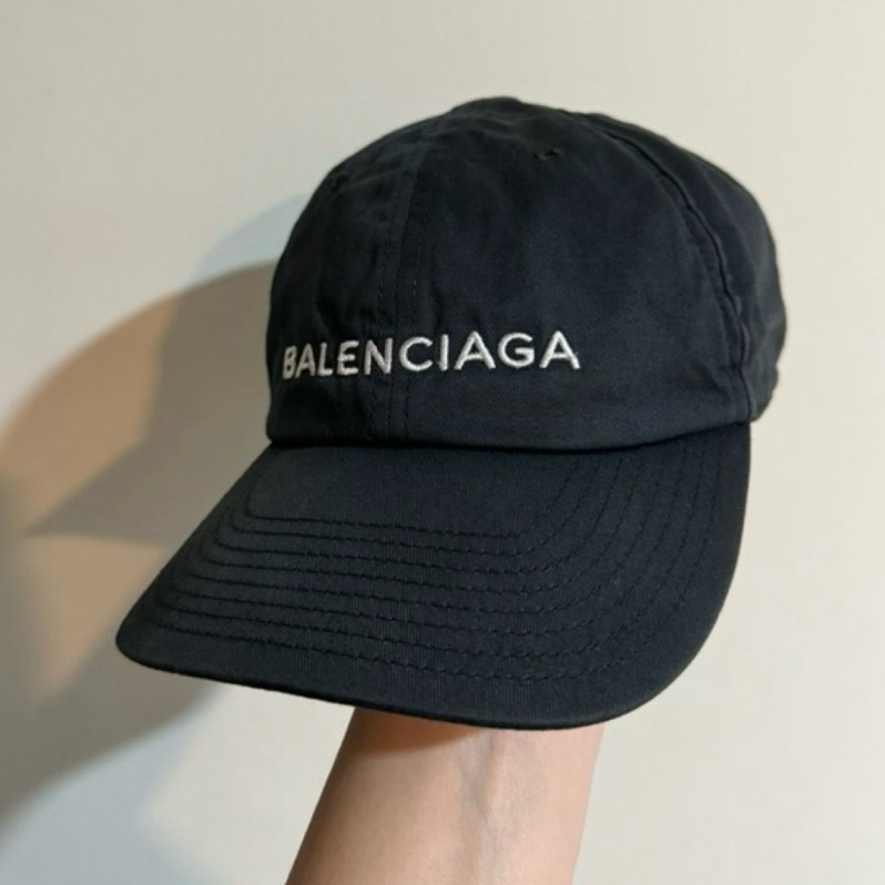 Balenciaga 巴黎世家 Logo 基本款 老帽 棒球帽 可調 鐵扣款 黑色