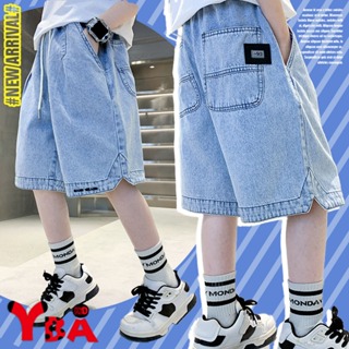 【YBA童裝】單寧牛仔夏季薄款造型褲腳撞色車線休閒短褲04/30(藍)【K66118】[預購]