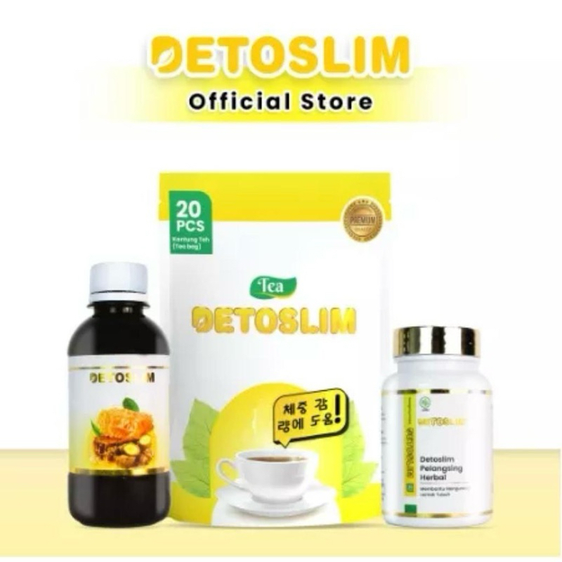 [100% ORIGINAL] Detoslim 1 Madu + 1 Teh + 1 Botol Kapsul