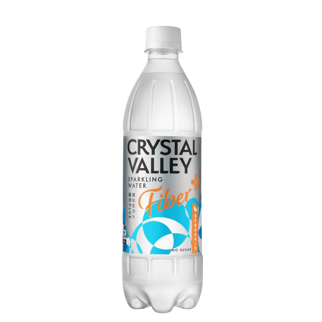 Crystal Valley礦沛PLUS+纖維氣泡水(585ml) 24瓶/箱 (多規格任選)