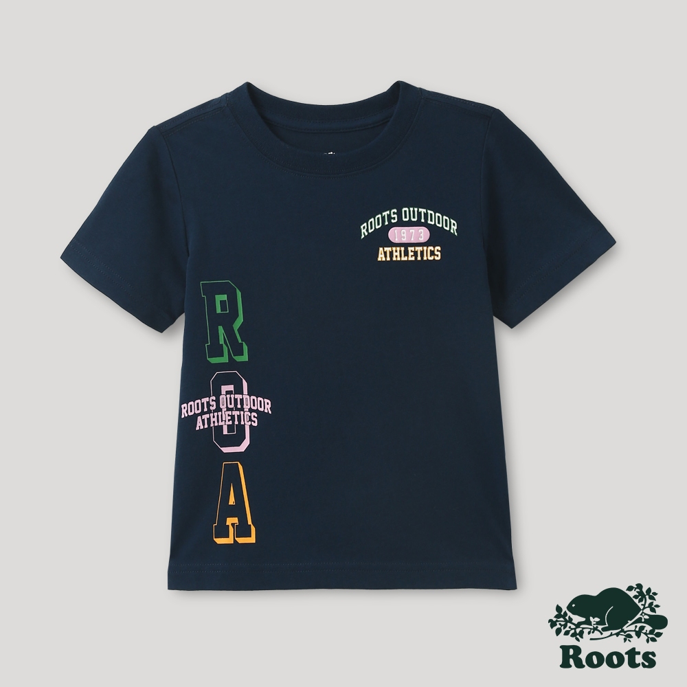 【Roots】小童-戶外玩家系列 LOGO設計有機棉短袖T恤