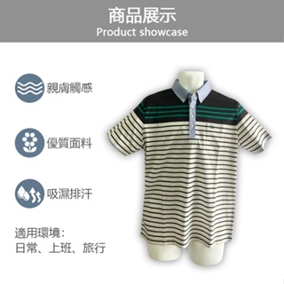 【SaintClair】 法國品牌MIT台灣製經典條紋休閒短袖POLO衫-合身版(I2216-86黑白綠)