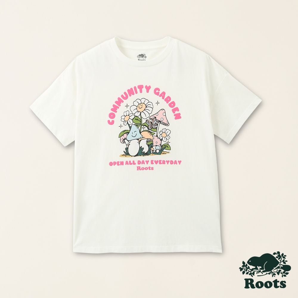【Roots】女裝- 喚起自然之心系列 繽紛花園有機棉短袖T恤