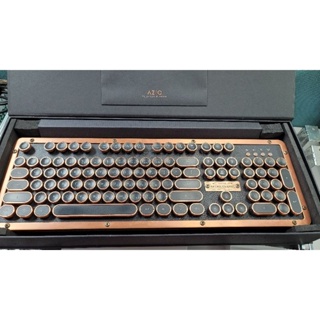二手AZIO RETRO CLASSIC ARTISAN BT 牛皮復古打字機鍵盤（有線版）