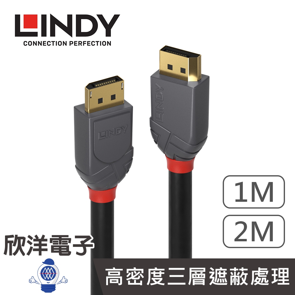 LINDY林帝 DP線 ANTHRA DISPLAYPORT 1.4版 公對公傳輸線(36481) 1M//2M/公尺