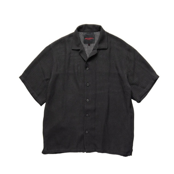 JINEASTERNAU "Mesh Hollowed-out Shirt 網格簍空洞洞襯衫" | 黑