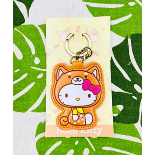 Hello Kitty 凱蒂貓~日本三麗鷗sanrio KITTY皮革鑰匙圈鎖圈-狗年*00607