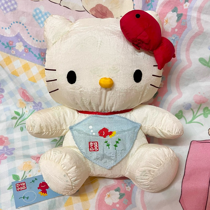 三麗鷗 Hello Kitty 早期 絕版 金魚肚兜造型 涼布娃娃 玩偶 布偶