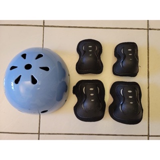 兒童護具5件組 安全帽 護肘 護膝 直排輪 滑板 蛇板 腳踏車 雙龍 頭盔