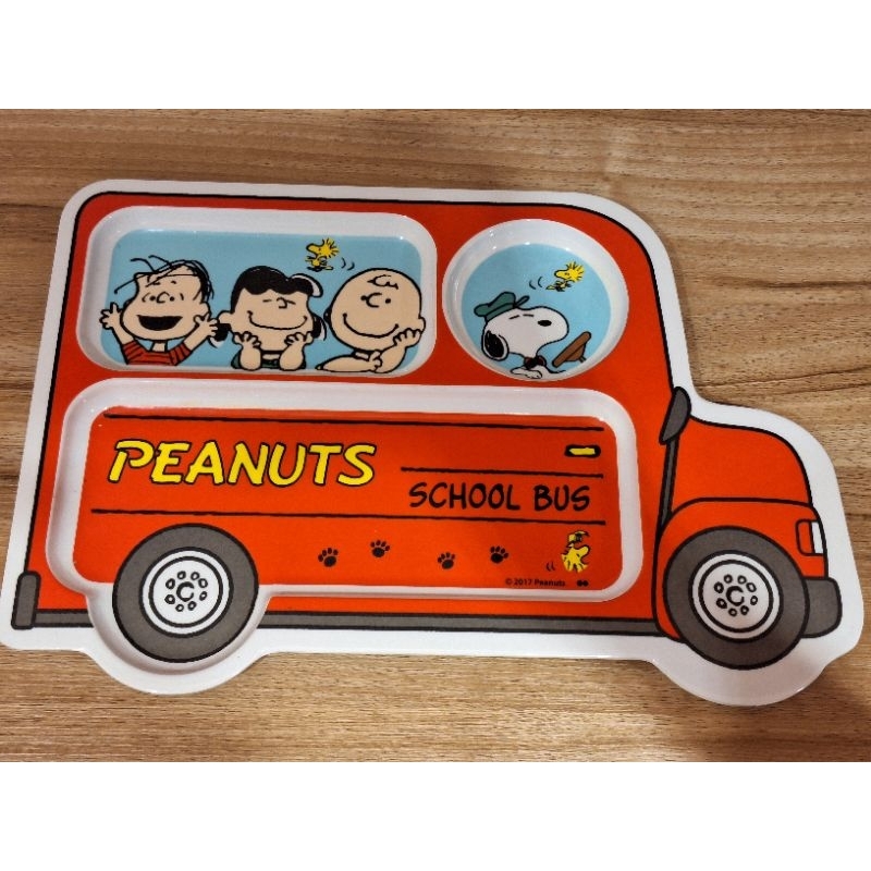 早期收藏 全新 史努比 Snoopy 餐盤 造型 公車 紅 水果盤 分隔 托盤 美奈皿盤 可當擺飾 單售