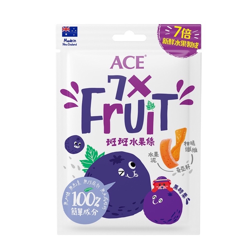 ACE 斑斑水果條 黑醋栗奇亞籽 32g/袋 水果條 果凍條 水果軟糖 天然軟糖 兒童軟糖 紐西蘭軟糖