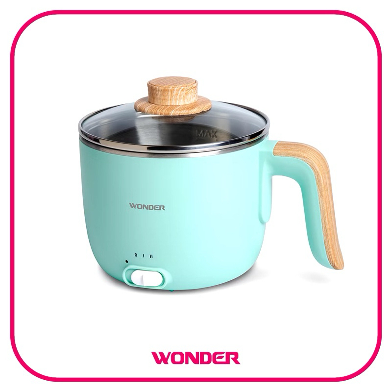 （全新）Wonder旺德1.7L雙層防燙木紋多功能美食鍋WH-K52 蘋果綠