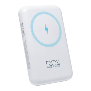 【MEGA KING®】10000 磁吸無線充電行動電源 白｜Magsafe 大容量 行充 充電寶 MK