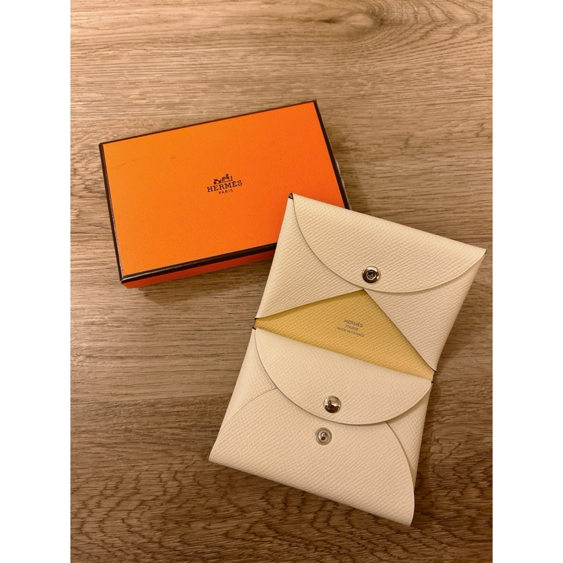 🌟稀有色 🌟 奶油白X小雞黃 Hermes Calvi Duo 95新