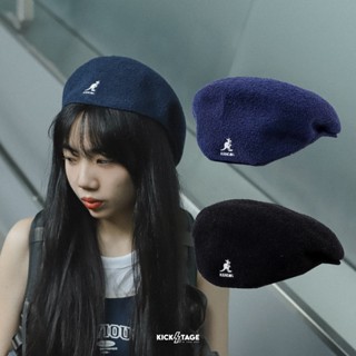 KANGOL 504 BERMUDA 黑色 深藍 袋鼠 刺繡 毛巾布 透氣 鴨舌帽 小偷帽【W22S3075】