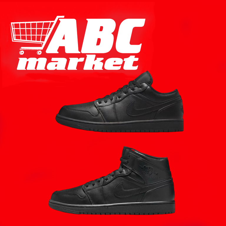 Air Jordan 1 Low “Triple Black” 全黑 低筒 高筒 休閒鞋皮革 男女鞋553558-093