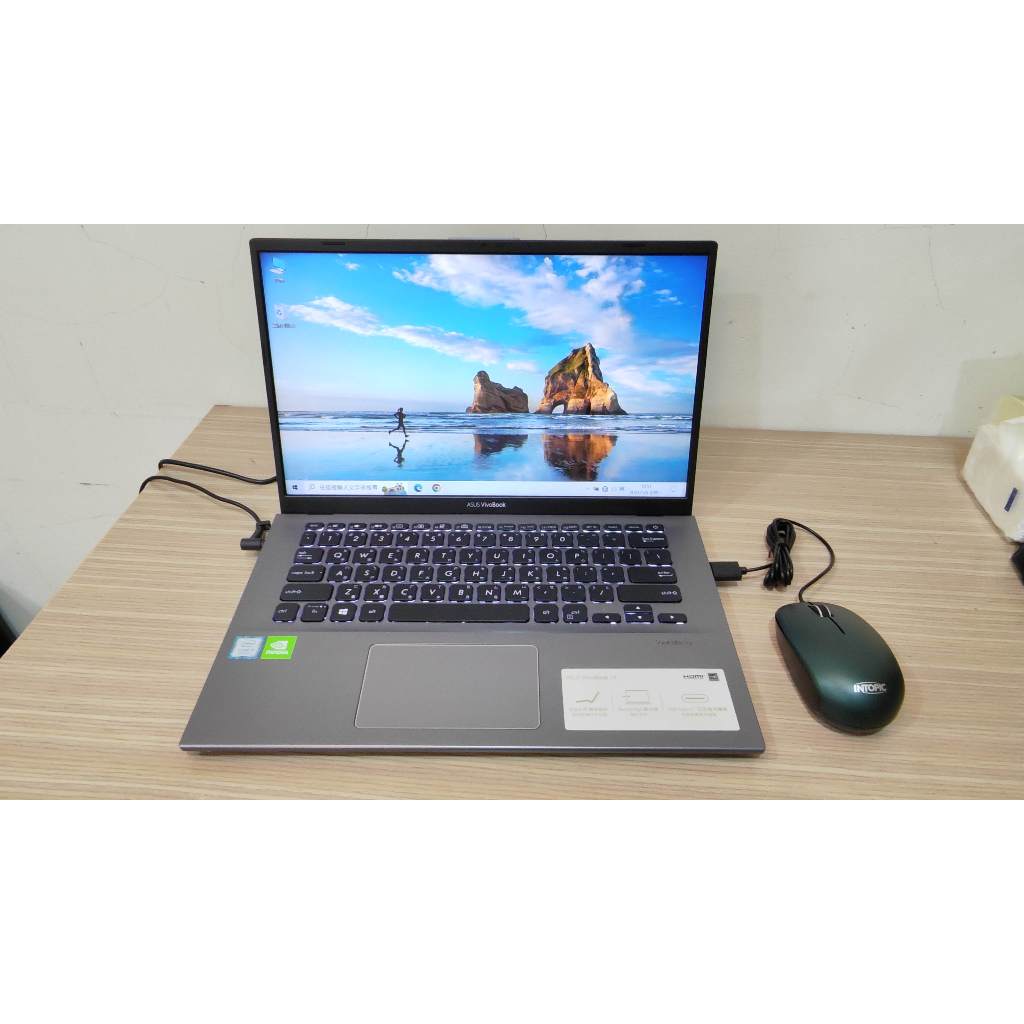 筆電華碩ASUS X412FL VivoBook14 14吋螢幕 背光鍵盤 CPU:i5 RAM:4G+4G=8G 固態