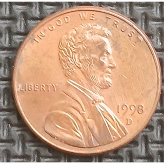 【全球郵幣】美國 USA ONE CENT 1998年1分 林肯總統AU