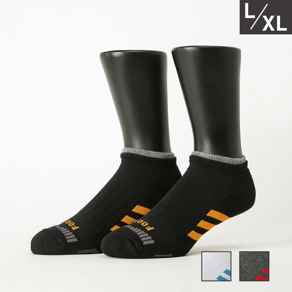 FOOTER 輕壓力三線運動船短襪 除臭襪 運動襪 短襪(男-T104L/XL)