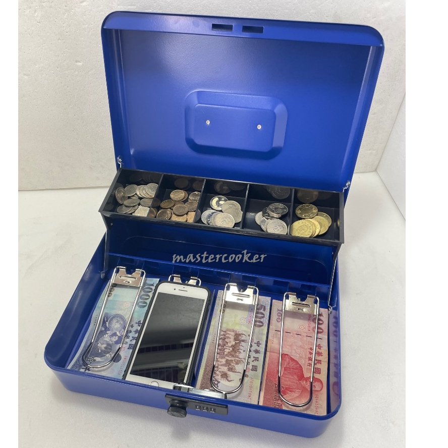 分層收納現金箱 收款箱手提收銀箱超市錢箱收銀盒便攜式安全可上鎖保險箱現金盒/現金箱/CASH BOX