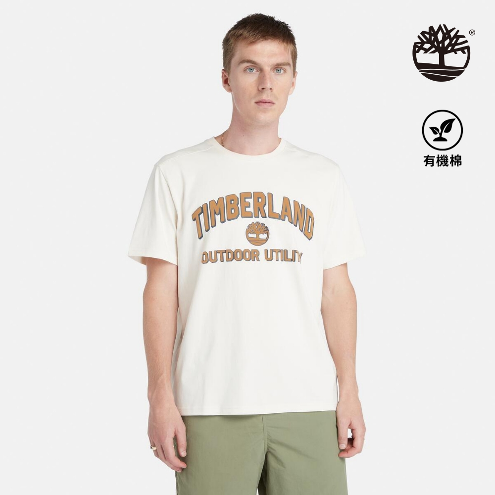 Timberland 男款白色圖案短袖T恤|A42T5CR3