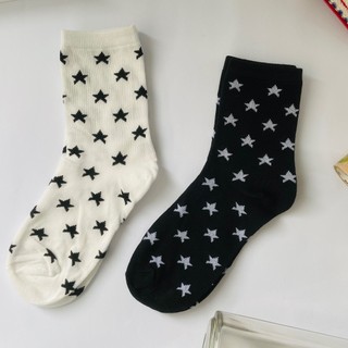[COZY deer] 現貨 春夏 日系 星星 中筒襪 女性 簡約 ins ig 少女 堆堆襪 襪子