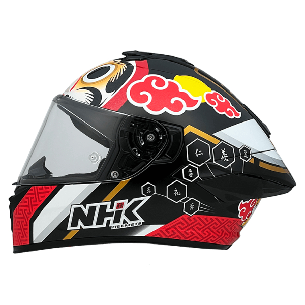 NHK K5R 安全帽 彩繪 MF 2 不倒翁 亮面黑紅白 金屬排齒 眼鏡溝槽 耳機槽 全拆洗 全罩