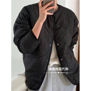 ［韓國代購］moani 時尚圓領純色保暖加絨棉服
