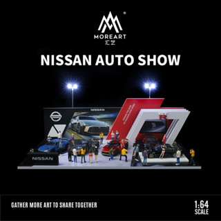 【六四分之一】 MOREART｜ NISSAN車展臺 新車發表會場｜1/64比例模型建築 停車場場景｜LED燈光
