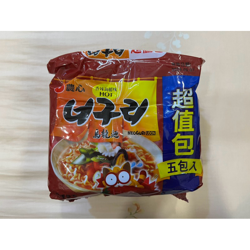 ☘️魚小舖☘️現貨.快速出貨🍀特價！促銷.韓國🇰🇷農心辣海鮮烏龍麵5包入，韓國/農心/辣味/海鮮泡麵/袋裝泡麵