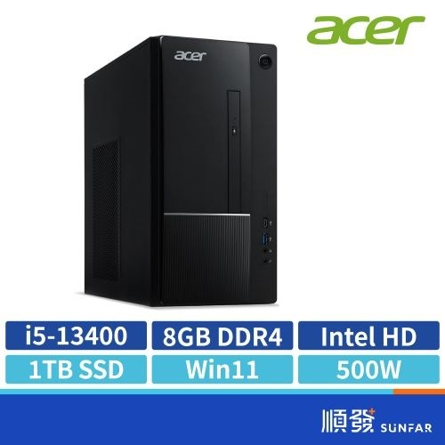 ACER 宏碁 TC-1780 13代i5 1TB SSD 8G 500W W11 文書 桌上型 電腦主機