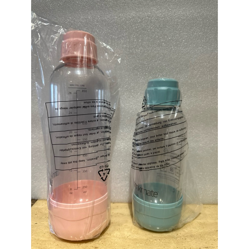 美國drinkmate氣泡水機專用0.5、1 L耐壓水瓶， 優惠兩瓶一起賣499元，不議價，謝謝您。