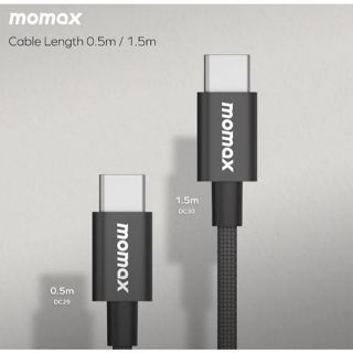 Momax Elite 60W USB-C to USB-C 1.5m 尼龍編織充電線 DC30 鈦色 DC30L