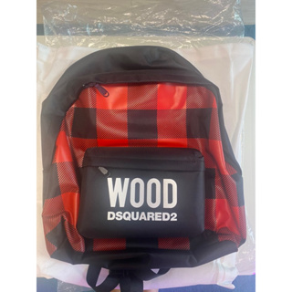 全新DSQUARED2大容量紅黑格紋後背包，40*33*8