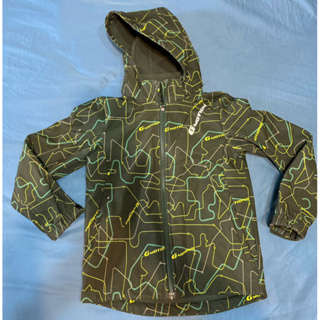 2手GIORDANO 童裝高機能保暖可拆式連帽外套 - 99 黑森林綠X綠色130公分