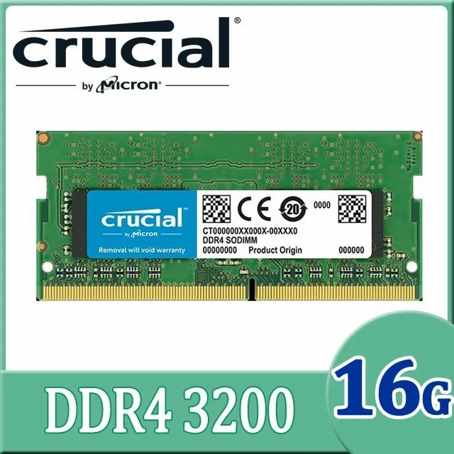 Micron Crucial 美光 DDR4 3200 16G筆記型記憶體(原生3200)(CT16G4SFS832A)
