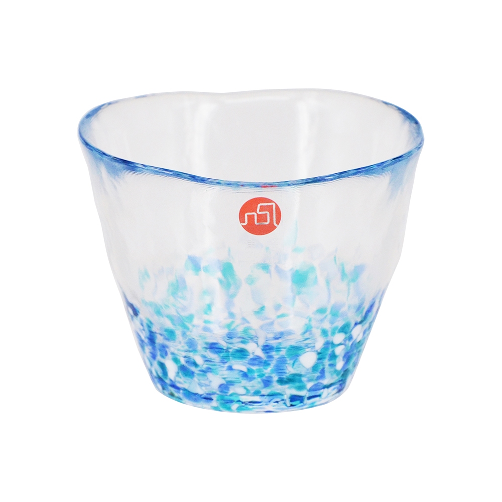 【YU Living】日本進口 津輕手工玻璃杯 175ML 水杯 清酒杯(藍色) [折扣碼現折]
