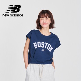 【New Balance】 NB 植絨BOSTON短版上衣_女性_藍色_WT41530NNY