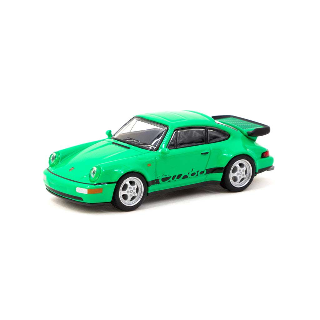(林口現貨)Schuco X Tarmac Works 1/64 Porsche 911 Turbo Green 合金車