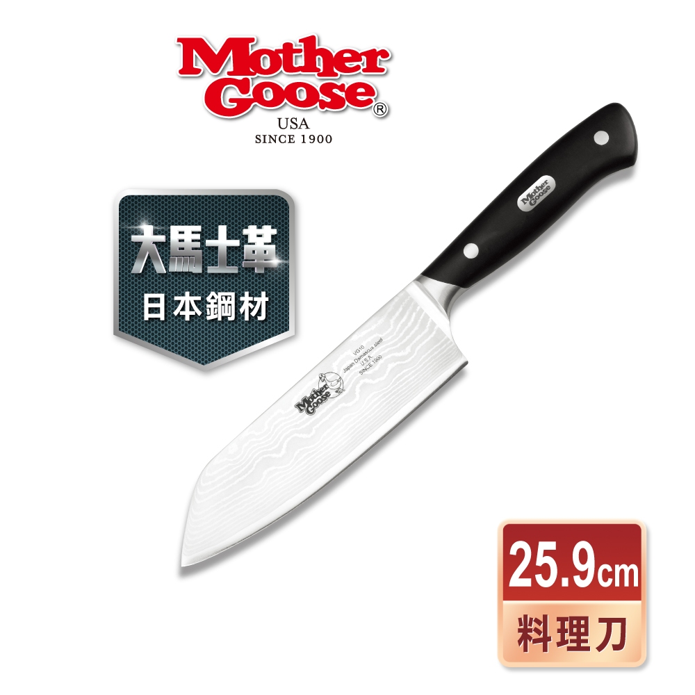 【美國MotherGoose 鵝媽媽】大馬士革鋼料理刀16.5cm