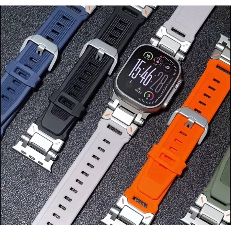 TS錶帶🎖️ 蘋果手錶錶帶 不鏽鋼 原鈦色 橡膠錶帶  適用apple watch ultra錶帶 CCSP