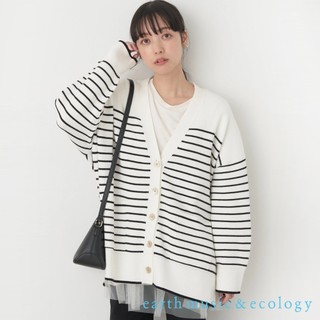 earth music&ecology 側開衩口袋中長版V領開襟罩衫(1N41L2D0130)