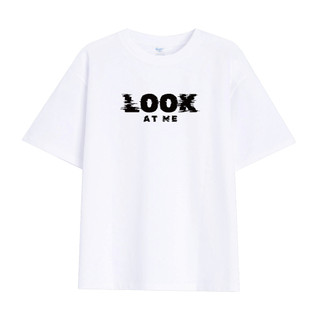 文字短TEE | look at me | 惡搞趣味 翻玩潮流素T 短T 情侶裝 童裝 男女短袖 純棉 短袖 男女生