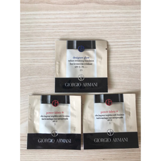 Giorgio Armani 亞曼尼超持妝絲絨水慕斯粉底spf20 3 1ml*2+ 設計師水燦光影粉底2.5 1ml