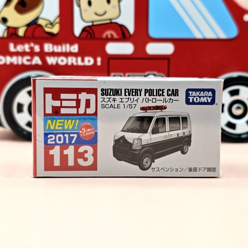 Tomica No.113 Suzuki Every Police Car 警車 新車貼