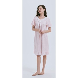 🌷蕾妮塔塔🌷 全系列精品專賣/ (35075)/(2色) 經典格紋精梳棉柔短袖連身洋裝睡衣