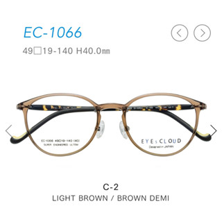 【日日眼鏡】臺南實體店 EYES CLOUD 鏡框 鏡架 輕盈 不壓迫 無負擔 日本設計 塑膠框 復古圓 1066