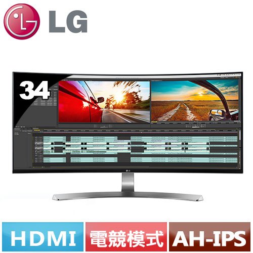 LG 34型 21:9 UltraWide曲面電競螢幕 34UC98-W AH-IPS面板【二手良品】