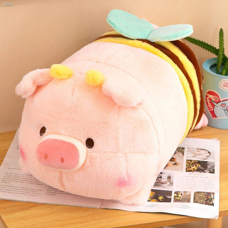 蜜蜂豬 Lulu豬 娃娃 毛絨玩具 可愛露露豬 床上抱枕 治癒系 貪吃豬 玩偶 女友 生日禮物