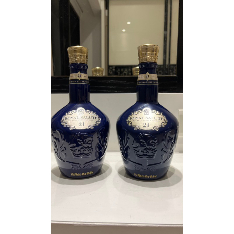 皇家禮炮21年威士忌空酒瓶 裝飾瓶，0.7L